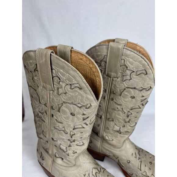 SHYANNE WOMENS LASER CUT WESTERN LEATHER COWBOY BOOTS SIZE 8.5M Festival Country - Picture 3 of 12